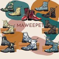 Crows and Ravens Witches -Combat boots, Vintage Hippie Lace up Boots - MaWeePet- Art on Apparel