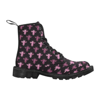 Pink Bee -Women's Boots, Combat boots, , Combat Shoes, Hippie Boots - MaWeePet- Art on Apparel