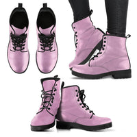 Sweet Lilac -Women's  Combat boots,  Festival Combat, Hippie ankle Boots Lace up, Classic Short boots - MaWeePet- Art on Apparel
