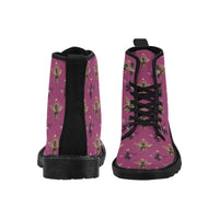 Lovely Bee -Women's Boots, Combat boots, , Combat Shoes, Hippie Boots - MaWeePet- Art on Apparel