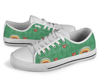 Sneakers-Green Hearts -Womans Low Top Canvas Sneakers, Cruise Fashion Shoes - MaWeePet- Art on Apparel