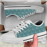 Sneakers-Blue Green Whale -Womans Low Top Canvas Sneakers, Cruise Fashion Shoes - MaWeePet- Art on Apparel