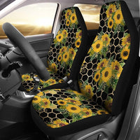 sunflower bee Car Seat Covers,  Seat Protector, Car Accessory, Front Seat Covers, for cars, vans or trucks. - MaWeePet- Art on Apparel