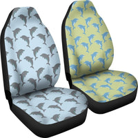Green Blue Dolphins Car Seat Covers,   fits most bucket seats for cars, vans or trucks. - MaWeePet- Art on Apparel