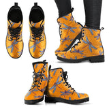 Dragonfly yellow-Women's Boots, Combat boots,  Festival Combat, Hippie Boots Lace up, Classic Short boots - MaWeePet- Art on Apparel