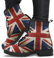 British Pride -Combat Hippie Boots Lace up, Classic Short boots - MaWeePet- Art on Apparel