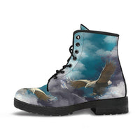 Eagle Above the Clouds -Classic boots, combat boots, Lace up, Festival hippy boots - MaWeePet- Art on Apparel