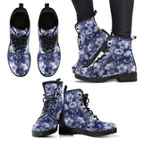 Combat Classic Boots, Combat boots, , Hippie Boots 'Blossom Blue and White' Women's - MaWeePet- Art on Apparel