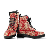 Lucky Red Chinese- Classic combat boots Style Festival Combat, Boho Hippie Boots - MaWeePet- Art on Apparel